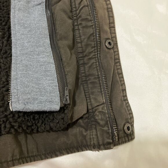 Levi's Hooded Sherpa Lined Trucker Jacket Hoodie Brown Mens L Workwear Outdoor - Picture 10 of 10